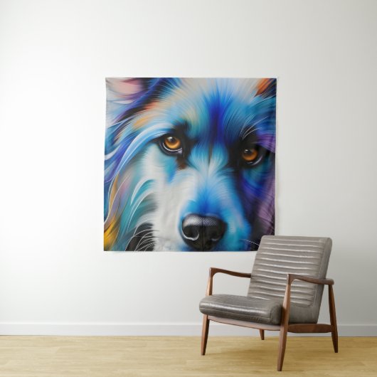 BLAUER-TERRIERHUND NAH WANDTEPPICH (Beispiel)