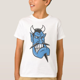 Blauer Teufel-Gesicht T-Shirt