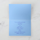 Blauer Text auf blau, Einladungen für Hochzeiten, (Innenseite)