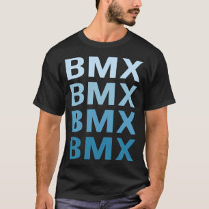 Blauer Text BMX T-Shirt