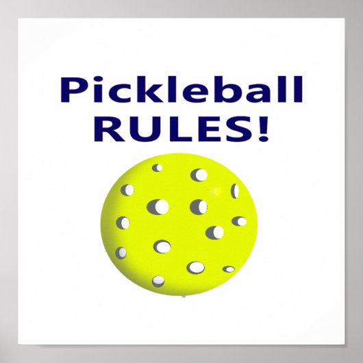 Blauer Text der Pickleball-Regeln Poster (Vorne)
