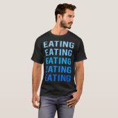 Blauer Text Essen T-Shirt (Vorne ganz)