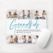 Blauer Text| Grandkids Make Life Grand Foto Mousepad (Mit Mouse)