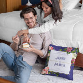 Blauer Text Hochzeitsfeier Geschenk Blau Kissen