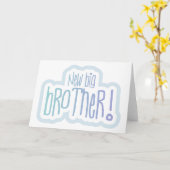 Blauer Text-neuer großer Bruder Karte (Gelbe Blume)