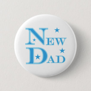 Blauer Text-neuer Vater Button