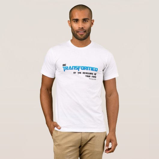 Blauer Text transformieren T-Shirt (Vorne ganz)