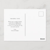 Blauer Text und Foto | Hochzeit Danke Postkarte (Rückseite)