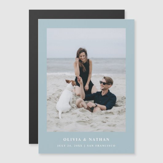 Blauer Text und Foto Magnetic speichern das Datum Magnetkarte (Vorne/Hinten)