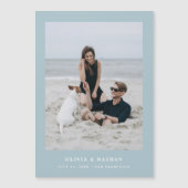 Blauer Text und Foto Magnetic speichern das Datum Magnetkarte (Vorderseite)