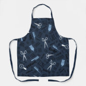 Blauer Text und Tools für Haarstil1 ID749 Schürze (Vorderseite)