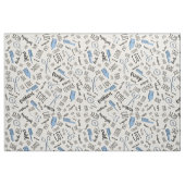 Blauer Text und Tools für Haarstil1 ID749 Stoff (Fat Quarter (45,7 x 55,9 cm))