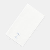 Blauer Text Weiße Hochzeit Serviette (Ecke)