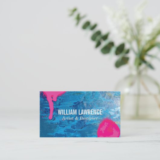 Blauer Texturlack | Spray Paint Visitenkarte (Stehend Vorderseite)