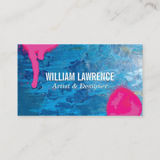 Blauer Texturlack | Spray Paint Visitenkarte (Vorderseite)