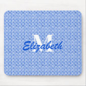 Blauer Texturmousepad mit Monogramm Mousepad (Vorne)