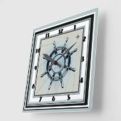 Blauer Themenplatz Quadratische Wanduhr (Winkel)