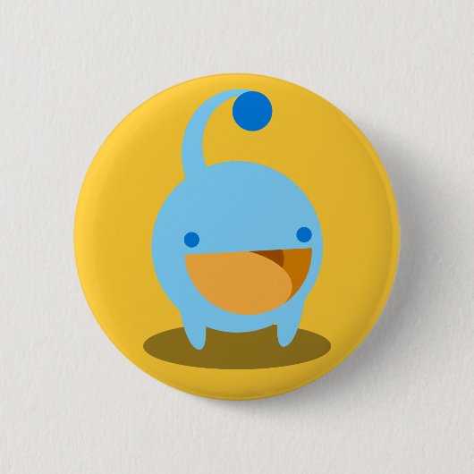 Blauer Thingy Knopf Button (Vorderseite)