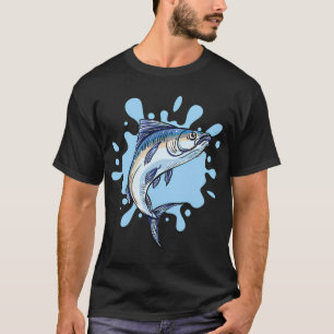 Blauer Thun und Spritzer im Hintergrund T-Shirt