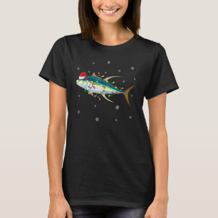 Blauer Thunfisch Fisch Beleuchtung Renntier Blauer T-Shirt