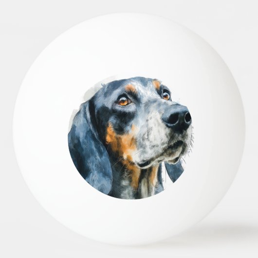 Blauer Tick Coonhound-Porträt Tischtennisball (Vorderseite)