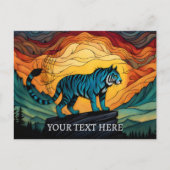 Blauer Tiger am Berg Postkarte (Vorderseite)