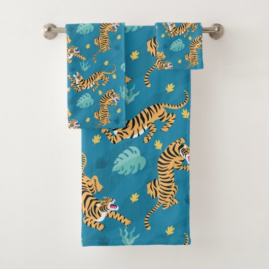Blauer Tiger Badhandtuch Set (Insitu)