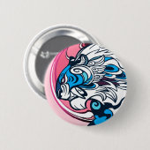 Blauer Tiger Button (Vorne & Hinten)
