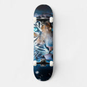 Blauer Tiger Skateboard (Vorderseite)
