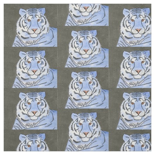 Blauer Tiger Stoff (Muster)