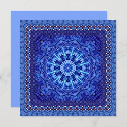 Blauer Tile Einladung (Vorne/Hinten)