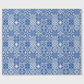 Blauer Tile Geschenkpapier (Flach)