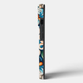 Blauer Tile mit Blume Muster Case-Mate iPhone Hülle (Rückseite / Links)