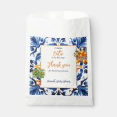 Blauer Tile Süsse Orange Citrus Baby Duschdekor Geschenktütchen (Vorderseite)