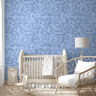 Blauer Tile Tapete