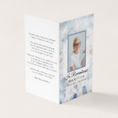 Blauer Tint Carnation Blumenbeerdigung Gedenkgebet Visitenkarten (Vorderseite)