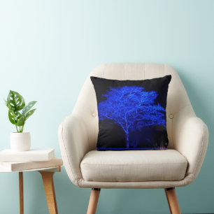 Blauer Tinted Tree Kissen