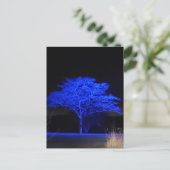 Blauer Tinted Tree Postkarte (Stehend Vorderseite)