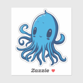 Blauer Tintenfisch Aufkleber