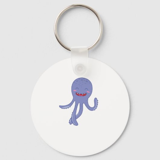 Blauer Tintenfisch Schlüsselanhänger (Vorderseite)