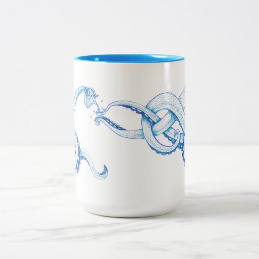 Blauer Tintenfisch Tasse (Mittel)