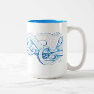 Blauer Tintenfisch Tasse