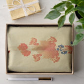 Blauer Tit Bird, Paulownia Zweig, Roter Herbst Blä Seidenpapier (Geschenk)