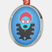 Blauer TK-Flitter Silbernes Ornament (Links)