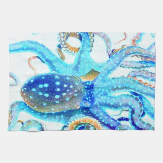 Blauer Toctopus Geschirrtuch (Horizontal)