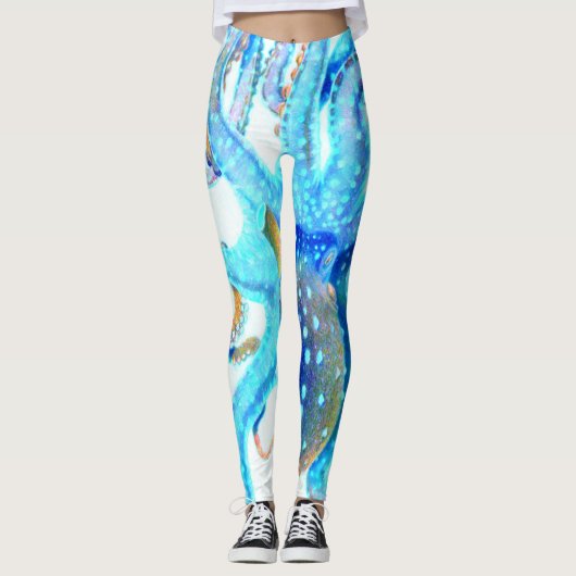 Blauer Toctopus Leggings (Vorderseite)