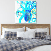Blauer Toctopus Leinwanddruck (Insitu (Schlafzimmer))