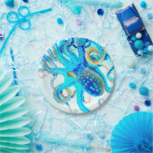Blauer Toctopus Pappteller (Party)