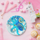 Blauer Toctopus Pappteller (Party)