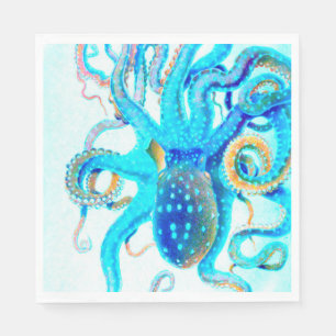 Blauer Toctopus Serviette